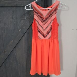 My Michelle Orange Sleeveless Dress